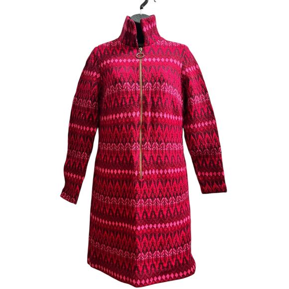 Vintage Iceland Jersey Modeller Pure New Wool Geometric Pattern Sweater Dress M - Picture 3 of 14